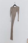 Marc le bihan shoulder lace long -sleeved dress 2864 Pearl Grey pearl gray